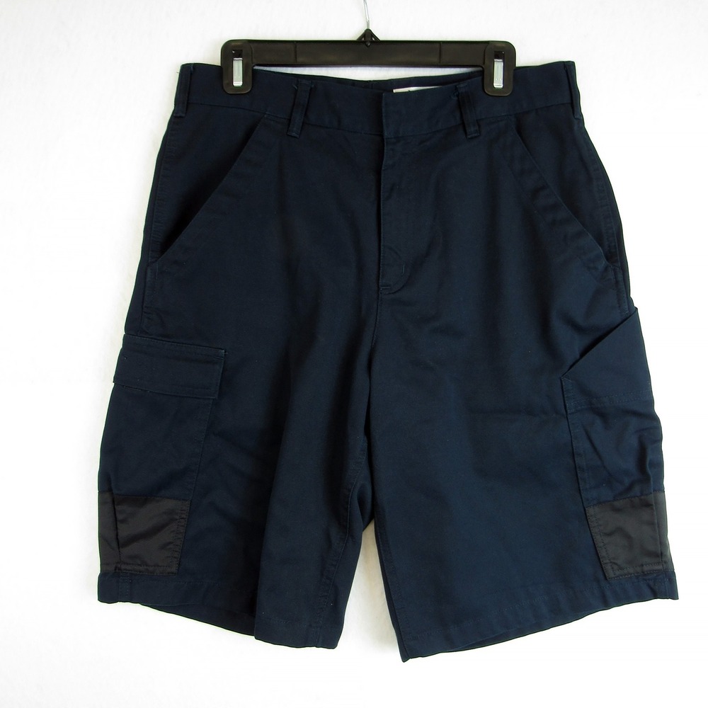 Cintas Cargo Shorts Navy Blue Workwear Utility Men's Size 32